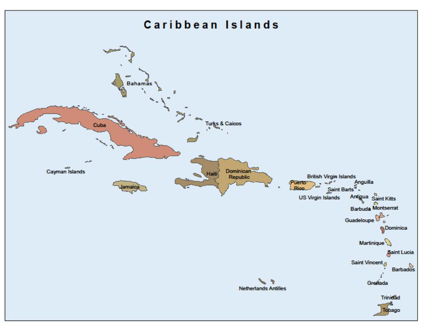 Figure A3.3 Countries in the Caribbean sub-region of Latin America ...