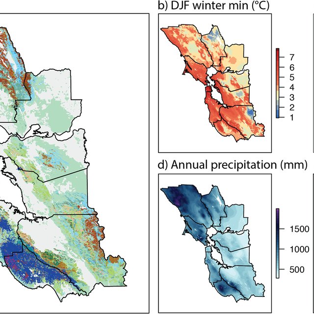 San Francisco Bay Area vegetation and climate. Maps of vegetation ...
