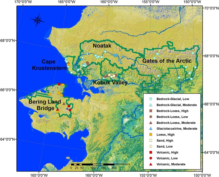Map Of River Study Sites In Five NPS Units In Arctic Alaska Sites Varied By Parent 