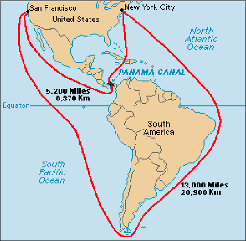 Shortest Trade Route Provided By The Panama Canal Adapted