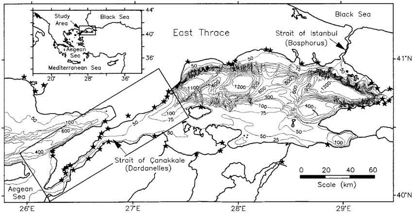 Map Of The Marmara Sea And Environs Showing Locations Of Upper Pleistocene Raised 