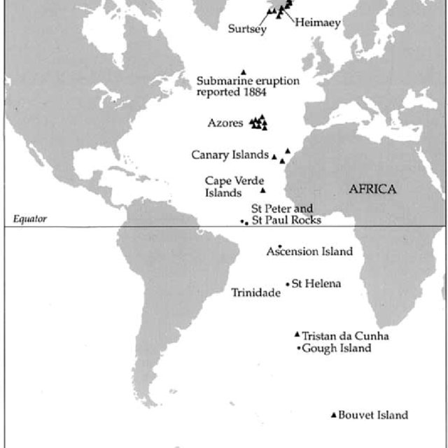 map of atlantic ocean islands 6 Volcanoes And Volcanic Islands Of The Atlantic Ocean The map of atlantic ocean islands