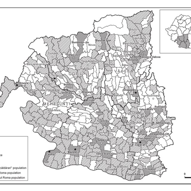 Territorial distribution of Roma communities in Oltenia | Download ...