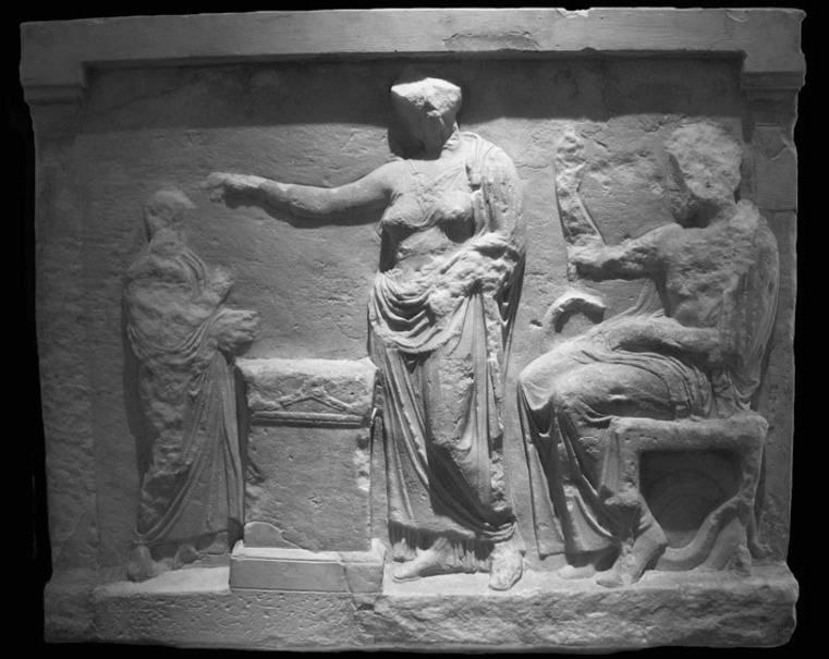 Votive-relief-of-Asklepios-and-worshipers-Athens-National-Archaeological-Museum-photo