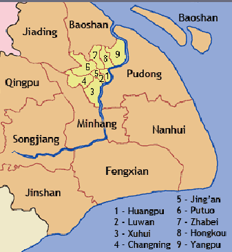 Shanghai District Map