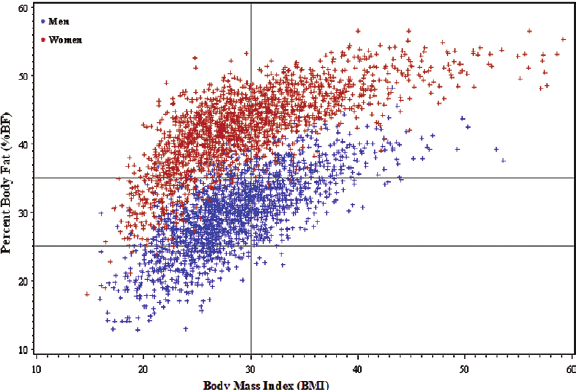 Scatter Plot Depicting The Correlation Between Body Mass Index
