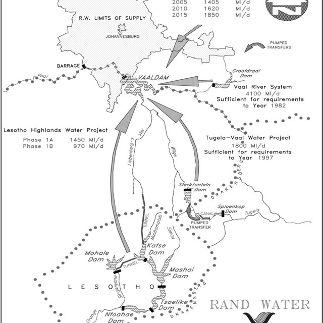 The Rand Water Supply Area Showing Some Of The Major Inter Basin Download Scientific Diagram