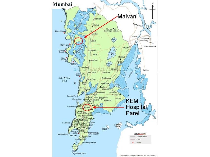 kleding Glans terugbetaling 1. Map of greater metropolitan Mumbai showing Malavani community and KEM |  Download Scientific Diagram
