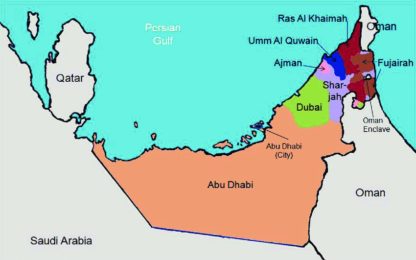 Image result for abu dhabi - gulf map