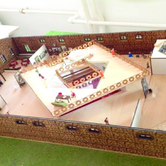 View Of The Model Showing The Mezzanine Level Of The Fourth Design