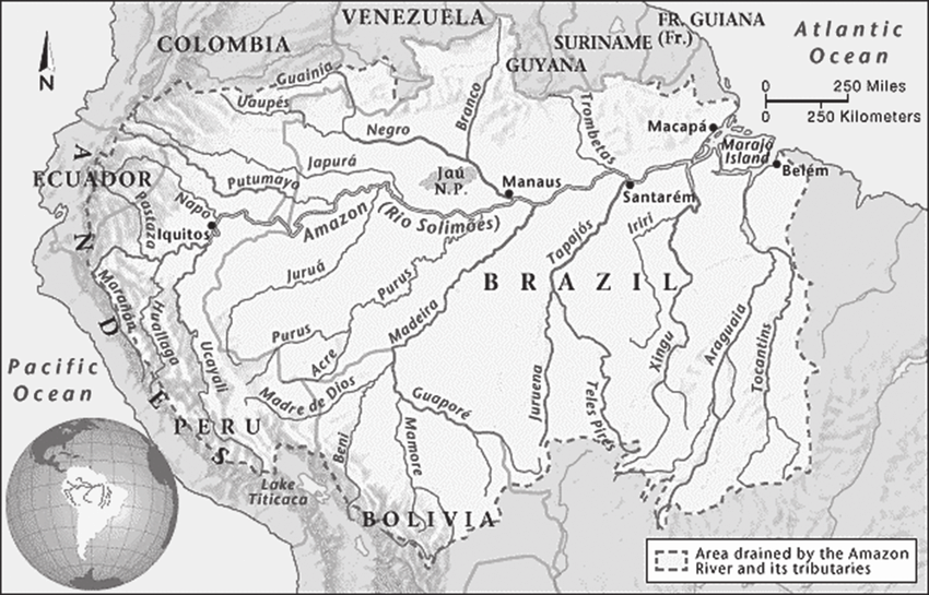 2 Map Of The Amazon River And Some Of The Other Rivers That Drain Into Download Scientific Diagram