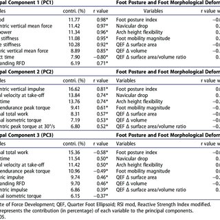 PDF) Are foot posture and morphological deformation associated with ankle  plantar flexion isokinetic strength and vertical drop jump kinetics? A  principal component analysis