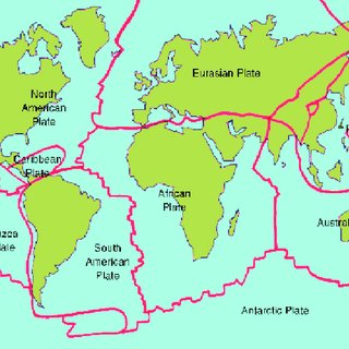 Map of tectonic plates from IERS Technical Note 21. | Download ...