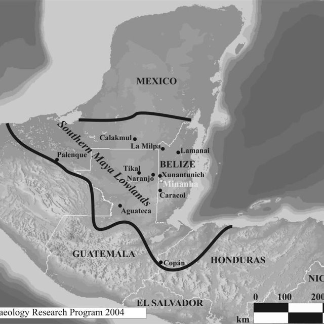 0. Map of the Maya Southern Lowlands and Modern Political Boundaries ...