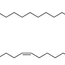 Structures of (a) stearic acid and (b) oleic acid.
