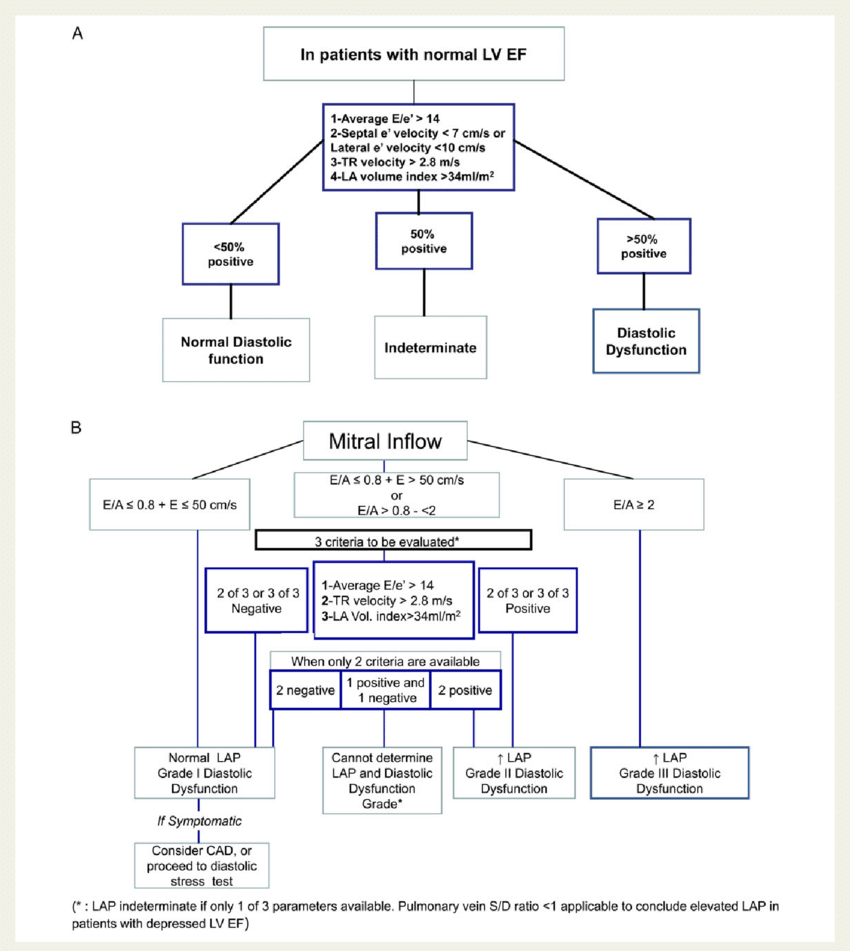 (A) Algorithm for diagnosis of LV diastolic dysfunction in subjects... | Download Scientific Diagram