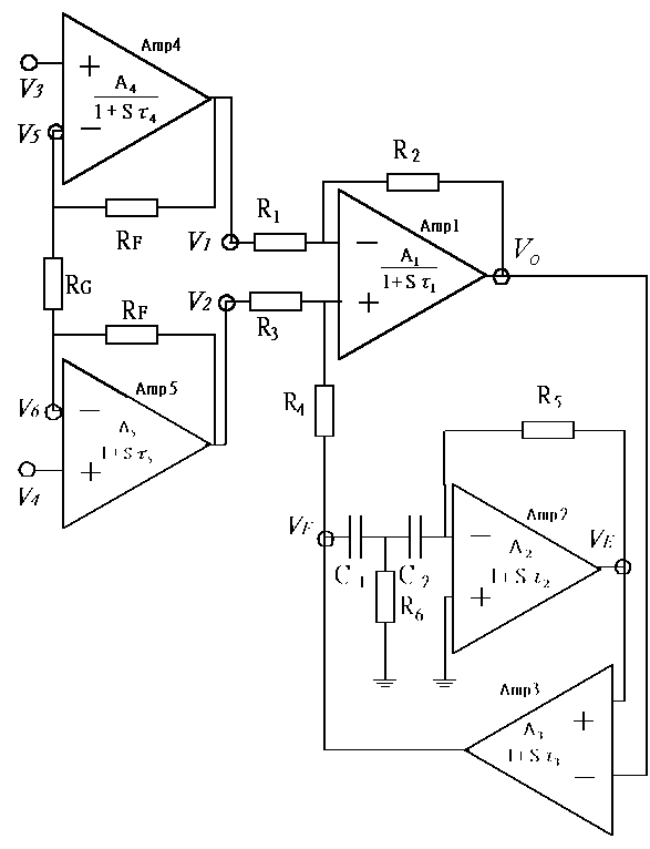 The Circuit Of The Three Opamp Instrumentation Amplifier With The