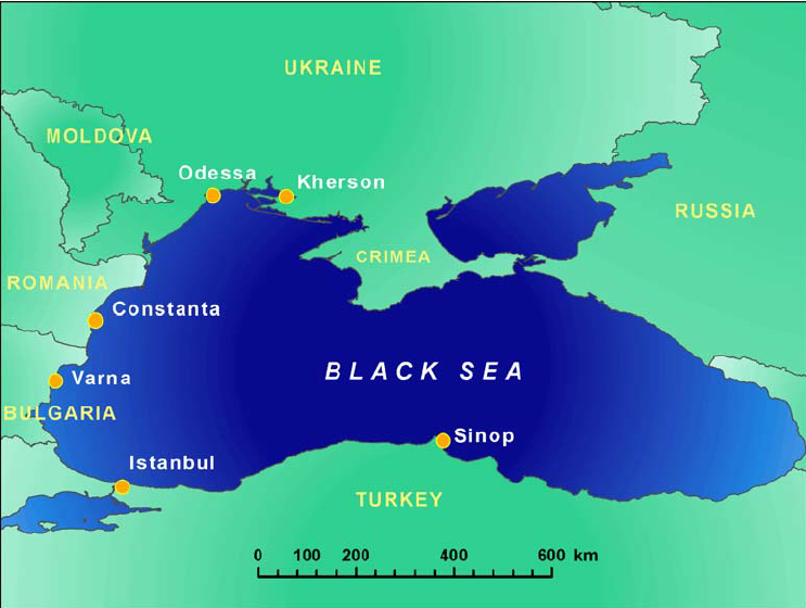 Black Sea map and location of Odessa | Download Scientific Diagram