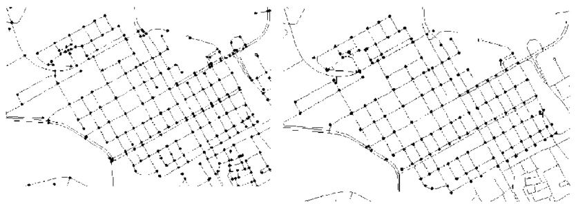 Characteristic points derived from (a) the street network versus (b ...