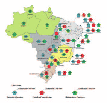 Mapa de distribuição geográfica dos equipamentos públicos da REDESAn em