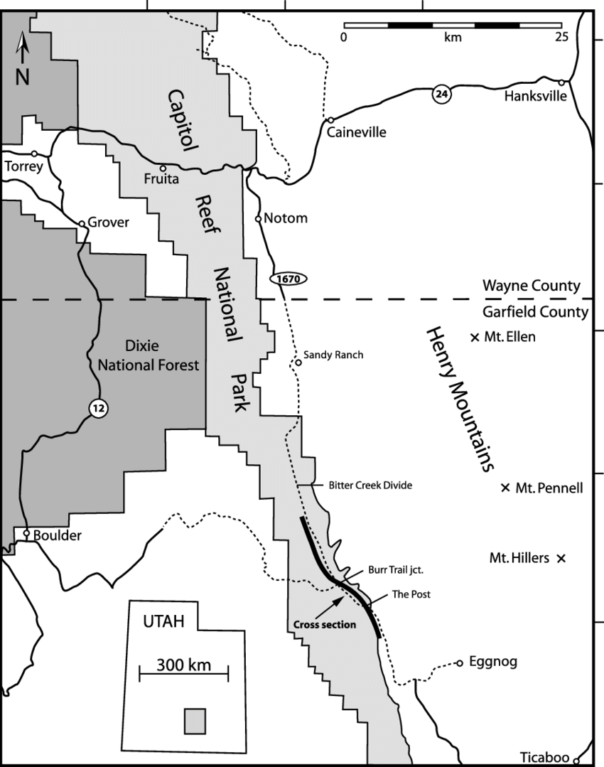Misverstand gesprek Origineel Location map of Capitol Reef National Park in south-central Utah. The... |  Download Scientific Diagram