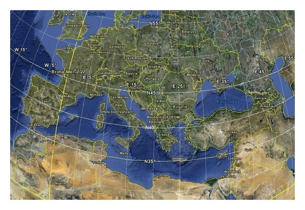 Map of the Mediterranean Sea (Google Maps, 2016)