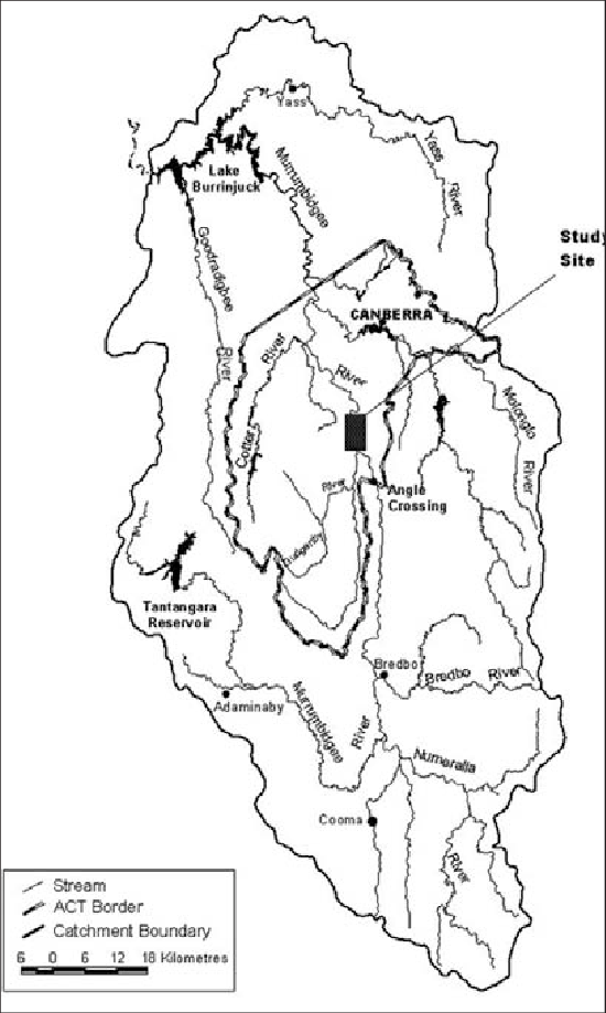 The upper Murrumbidgee catchment showing the study site, major dams and ...