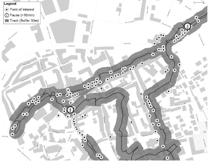 Canberra Efterligning Glad GPS trajectory and POI in the city of Wernigerode | Download Scientific  Diagram