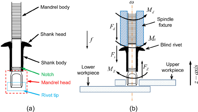 a) A typical blind rivet with hollow mandrel and (b) schematic... Download Scientific Diagram
