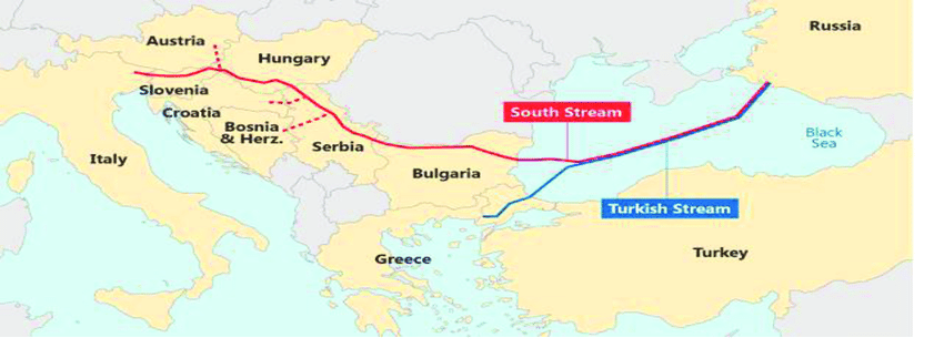 Routes of the "Turkish Stream" and "South Stream" pipeline projects |  Download Scientific Diagram