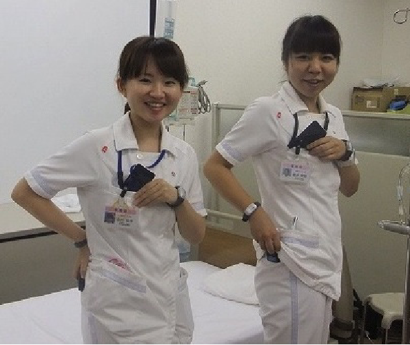 Nurses with three accelerometers: one on their right wrist, one ...