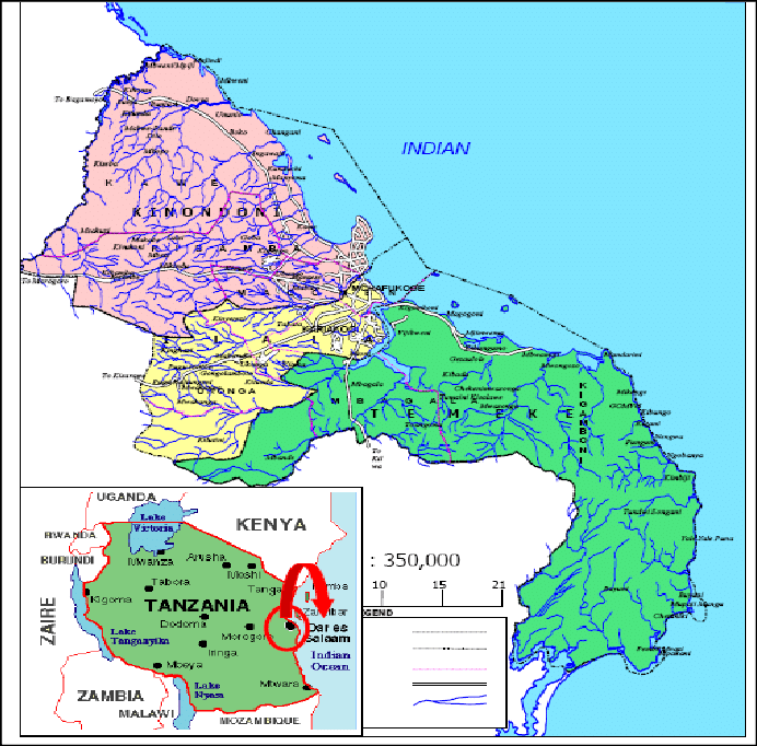 Map Of Dar Es Salaam Showing Regional And District Boundaries [13 14] Download Scientific