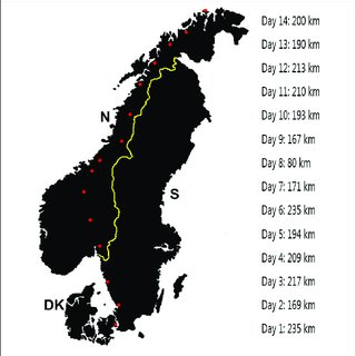 kalv træfning Latterlig Geographical depiction of the 2,706 km (1,681 miles) route from... |  Download Scientific Diagram