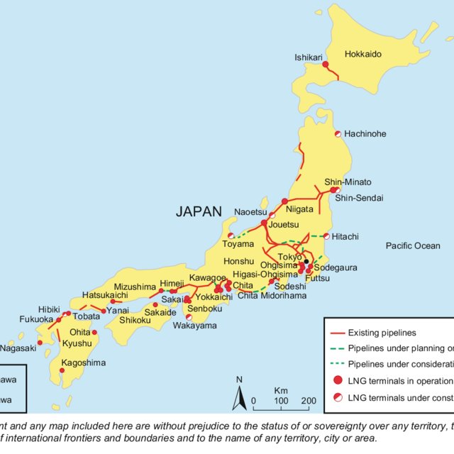 16 Japan LNG terminals and high-pressure pipelines. Source IEA (2013 ...