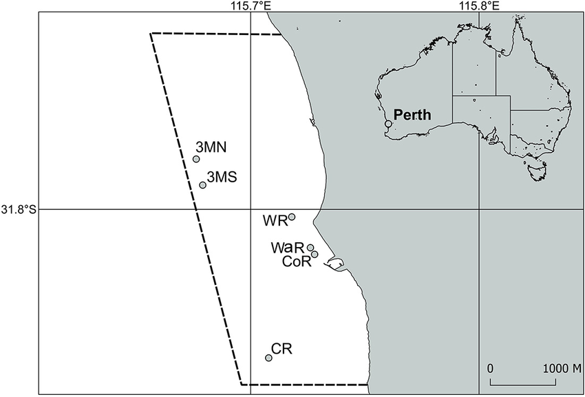 | Sample region and sites within Marmion Marine Park off of Perth ...