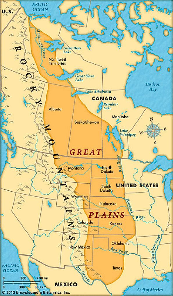 Geographic position of Great Plains (Source
