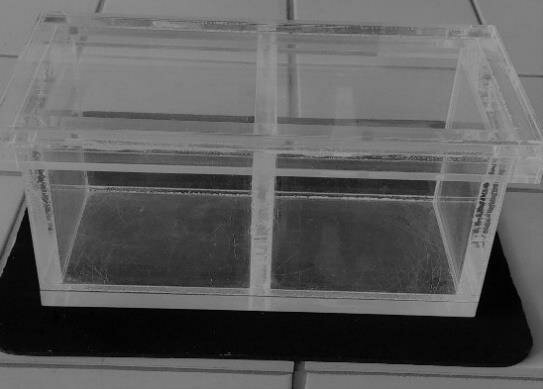 The plexiglass box (2 pieces) used in the experiment.