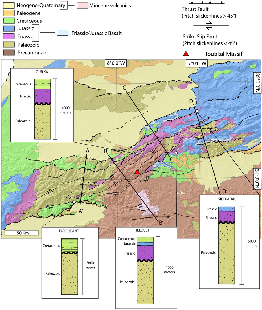 Geodynamic Evolution During the Mesozoic and Cenozoic in the Central High  Atlas of Morocco from Anisotropy of Magnetic Susceptibility