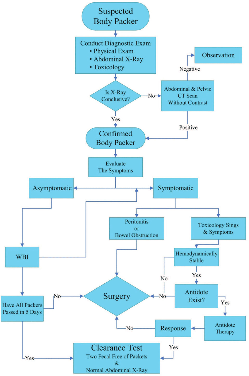 Suggested Algorithm for Management of Body Packers and Body Stuffers ...