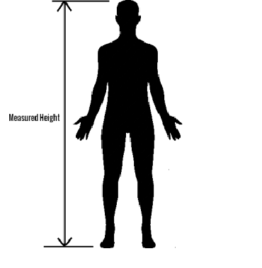 Full height measurement. Figure 6. Lower part of knee measurement to