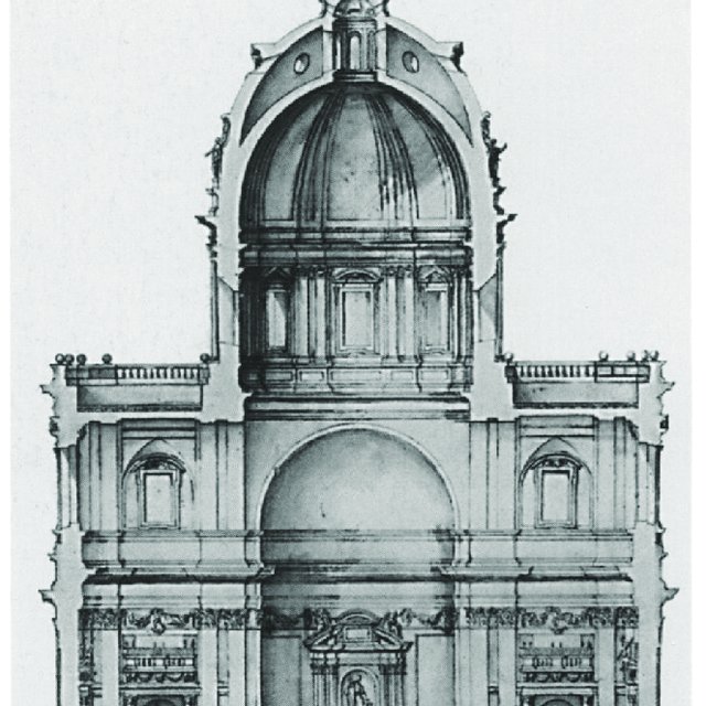 (a) Orazio Grassi, ca.1650, Project for the dome of St Ignatius ...
