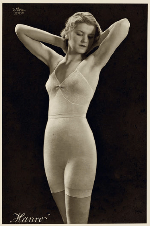 Hanro underwear set from the 1930s. The camisole has the typical