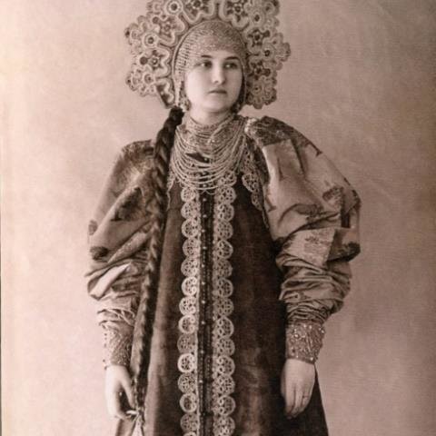 Princess Olga Konstantinovna Orlova (1872-1923) wearing a kokoshnik for ...