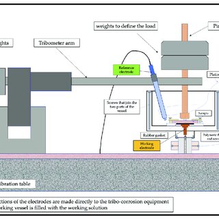 Diagram showing configuration of equipment for tribocorrosion tests ...