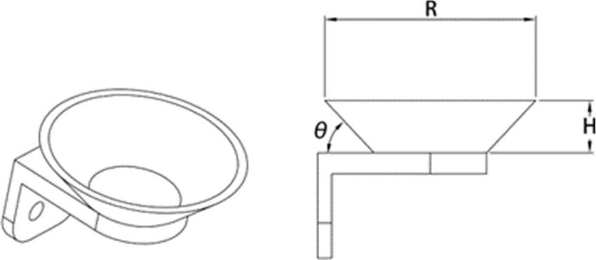 Structural diagram of the seed-collecting scoop. (a) 3D view of the
